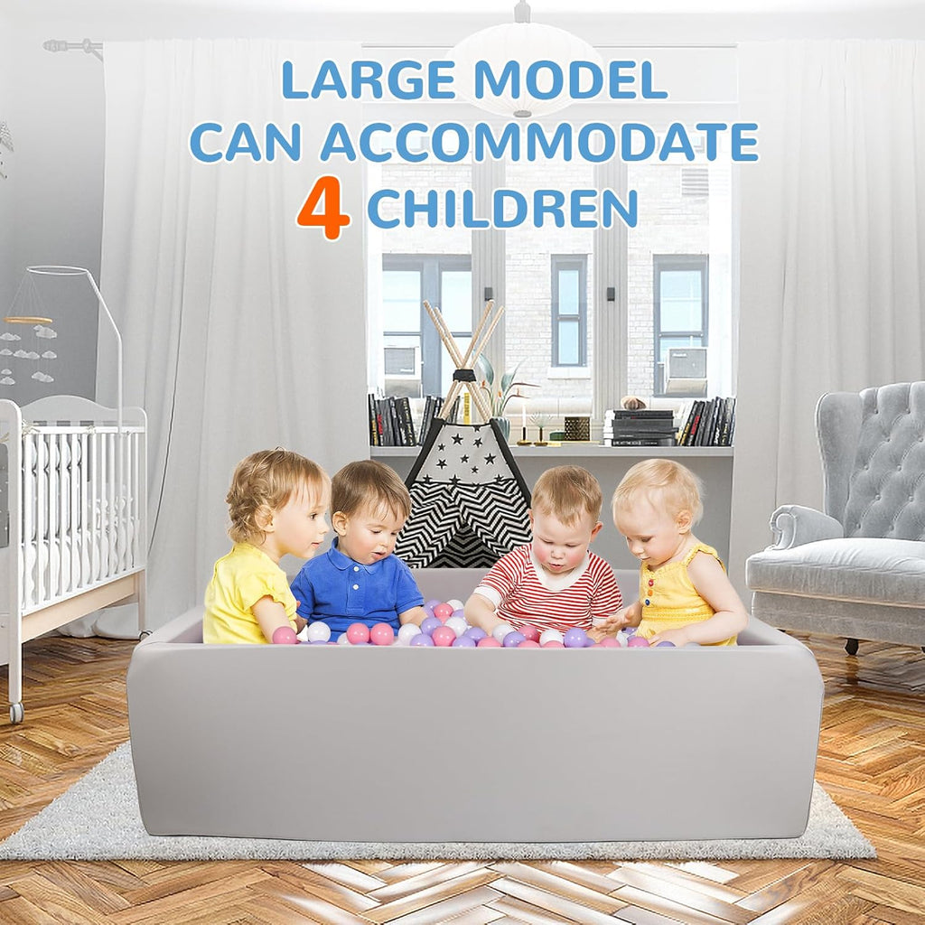 Foam Ball Pit for Children Toddlers, 47 Inch Rectangle Kids Ball Pool, Soft Ball Pit Large Size, Ideal Gift