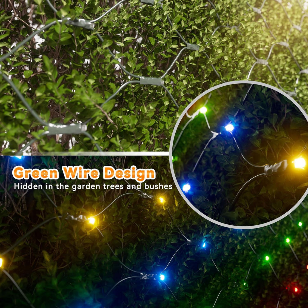21FT x 5FT Christmas Net Lights Outdoor Mesh Lights Connectable
