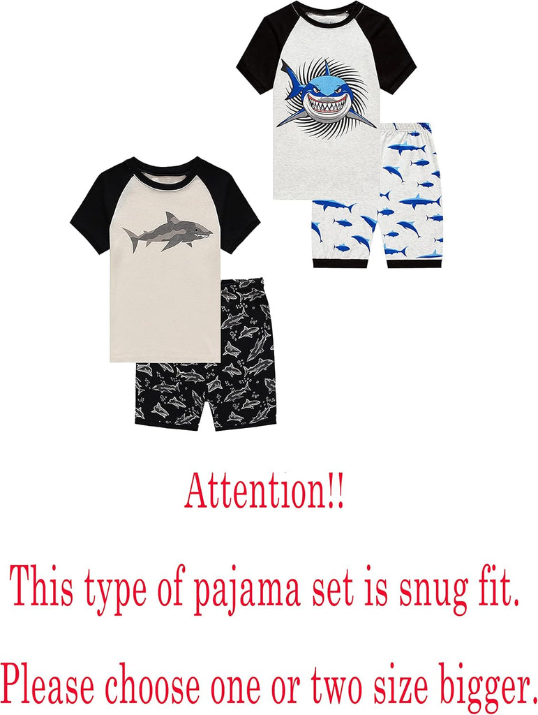 Boys Summer Pajamas Sets Short 100% Cotton Pjs