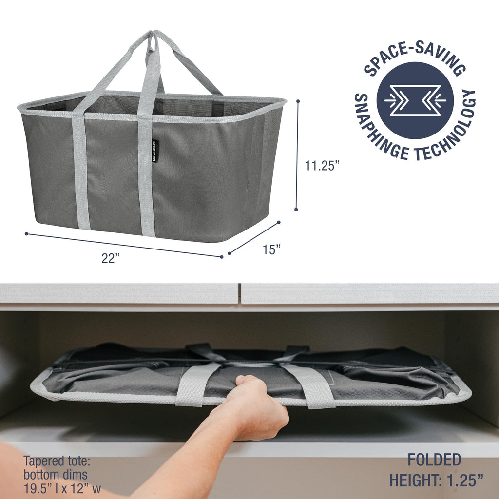 Collapsible Laundry Baskets, 50L Tote 2 Pack, Charcoal