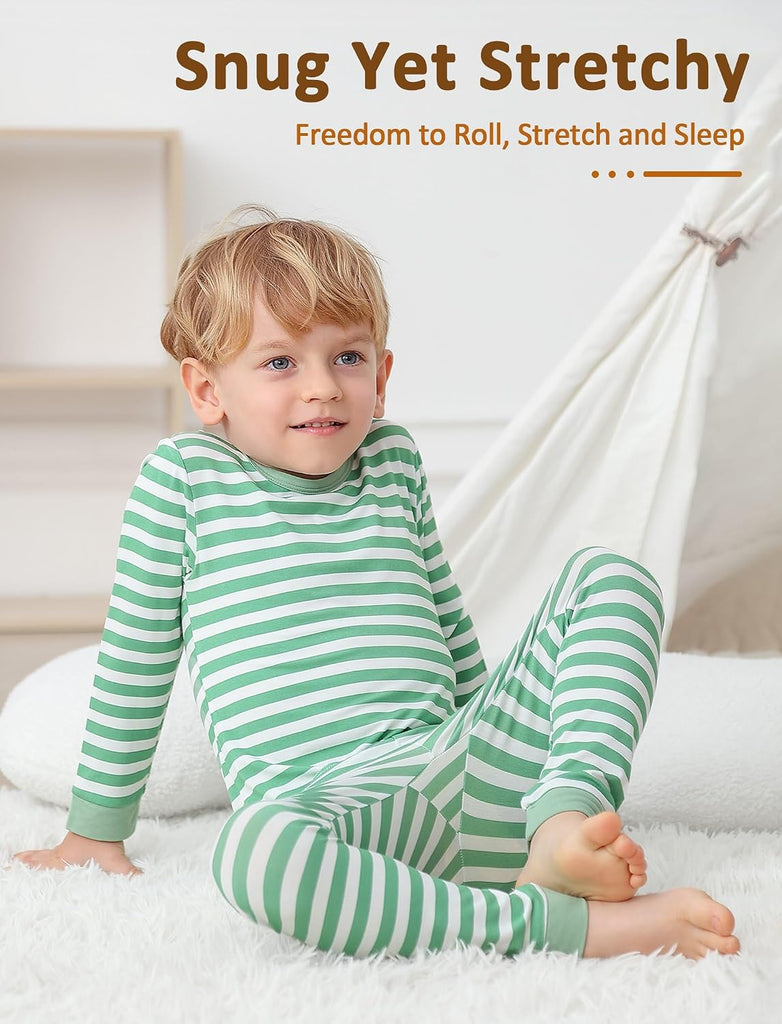 Bamboo Viscose Toddler Boys Striped Pajamas 2/4 Pcs