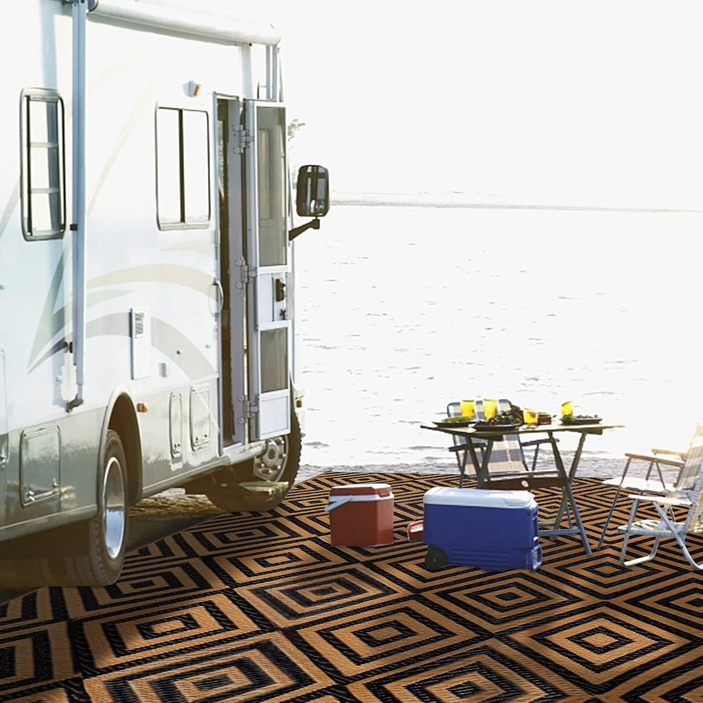 Reversible Mats, Outdoor Patio Rugs, Plastic Straw Rug, Modern Area Rug, Floor Mat for Outdoors, RV, Patio, Backyard