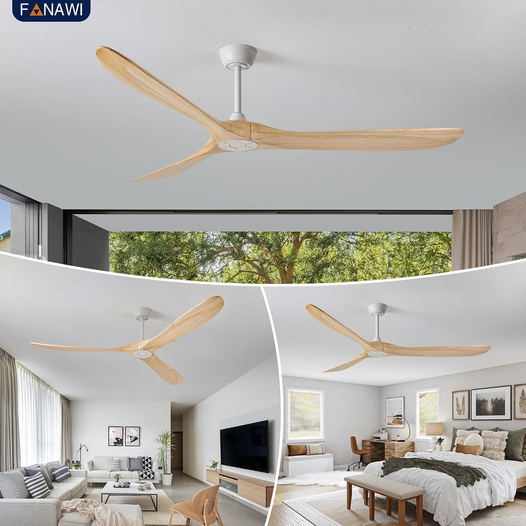 Inspired Maverick Style 72" wood ceiling fan, White