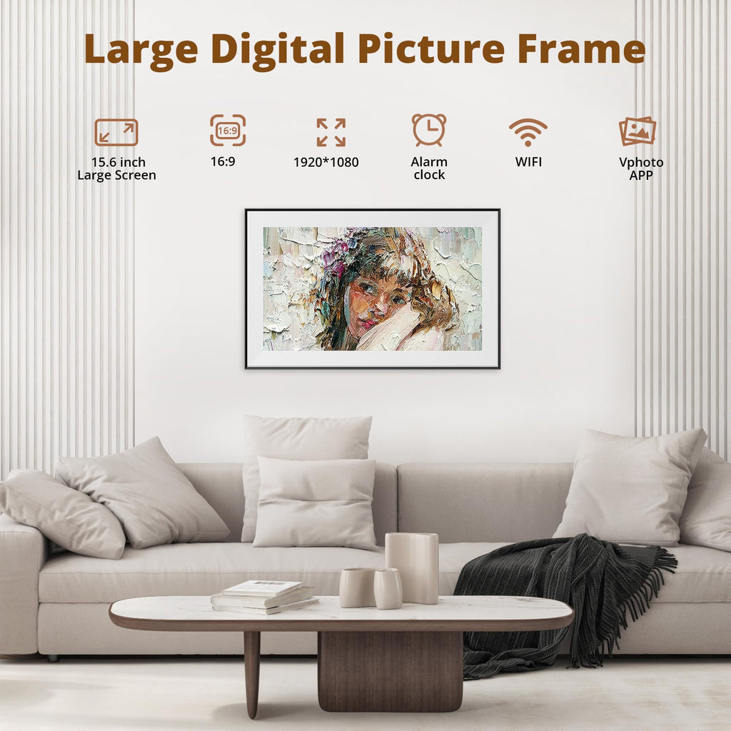 Classic 15 Digital Picture Frame, 15.6" Touchscreen