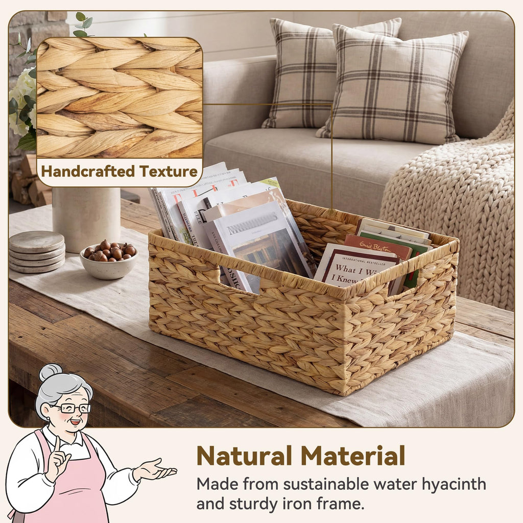 Large Wicker Basket, Wicker Storage Baskets for Shelves, 1-Pack