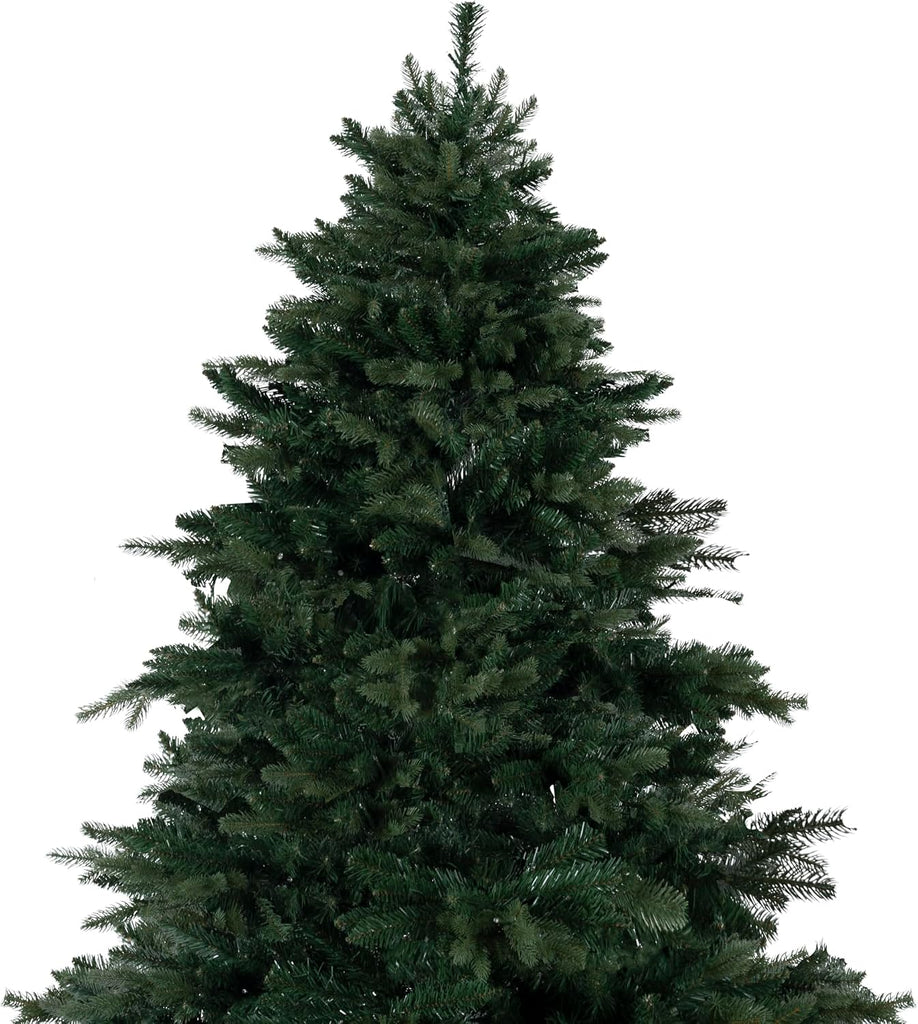 Cynthia 7.5ft Prelit Aritificial Christmas Tree with 3661 Branch Tips, 800 Warm Lights and Metal Stand, 60" Wide