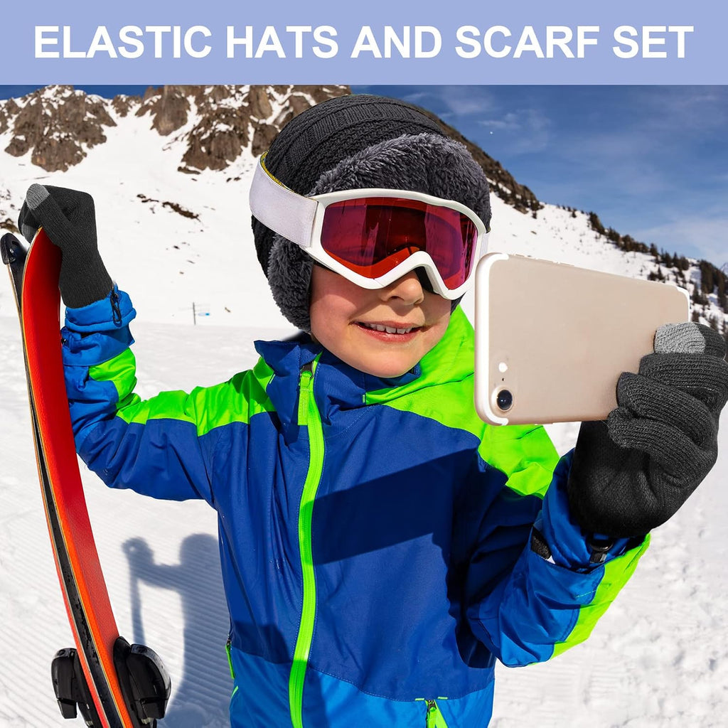 9 Pcs Kids Hat Glove Scarf Sets