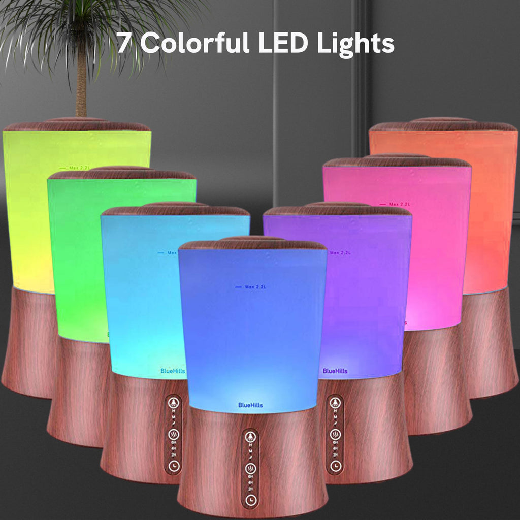 2L XL Large Essential Oil Diffuser Humidifier 2000 ML Dark Wood