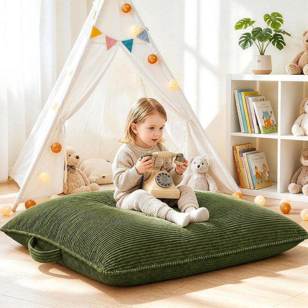 3 in 1 Kids Bean Bag Chair, Comfy Floor Sofa Chairs with Removed Cover