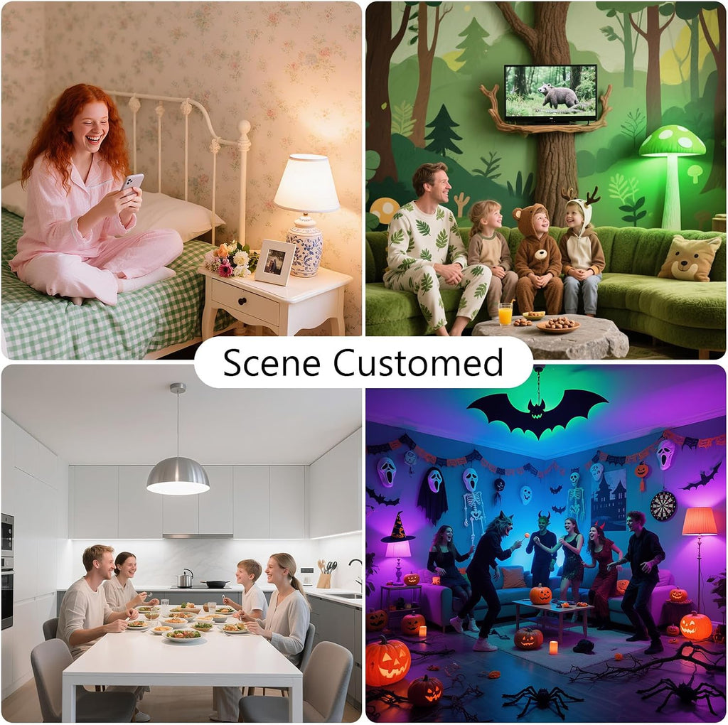 Smart Light Bulbs, RGBCW Color Changing Smart Bulb Compatible with Alexa & Google Home,Preset Scene, Music Sync, A19