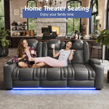 VanAcc Home Theater Seating, Power Movie Loveseat Recliner with USB & Wireless Charging