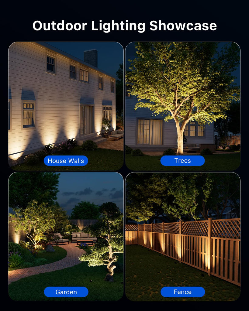 8 Pack Warm White Low Voltage Well Lights with Glare Shield Design