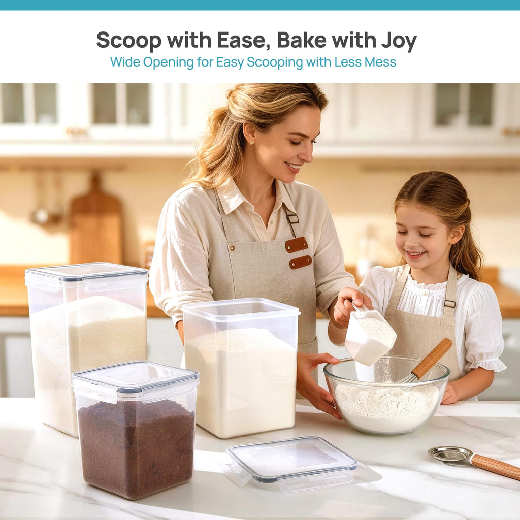 5 PCS Flour and Sugar Storage Container Sets for Regular Bakers