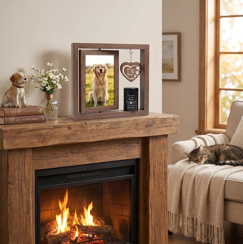 Memorial Gifts for Loss of Pet - Memorial Picture Frame and Small Urn Set