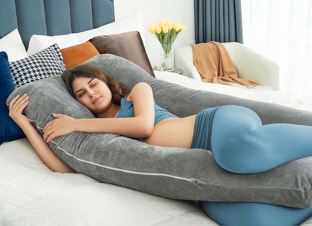Pregnancy Pillow, U Shaped Full Body Pillows for Sleeping Support, 55 Inch Maternity Pillow for Pregnant Women with