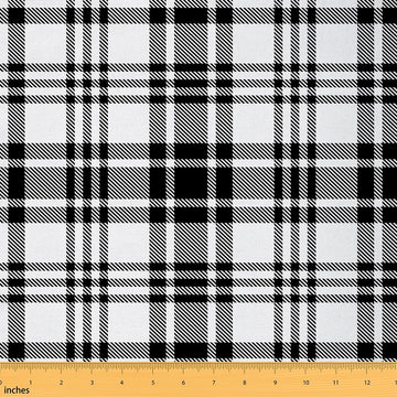 Plaid Gingham Fabric By The Yard Decorative Soft