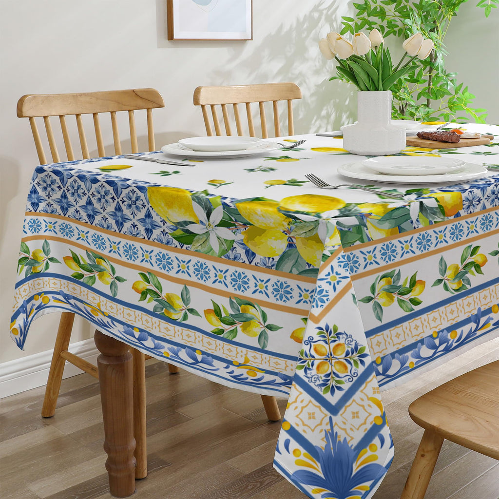 Lemon Tablecloth 60x84 Inch Rectangle - Italian Summer Decor
