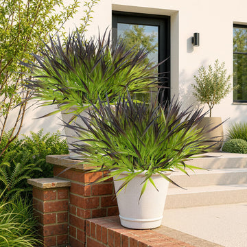 28 Bundles Artificial Outdoor Plants UV Resistant Fake Grass Plants Faux Plastic Plants Greenery Shrubs Garden