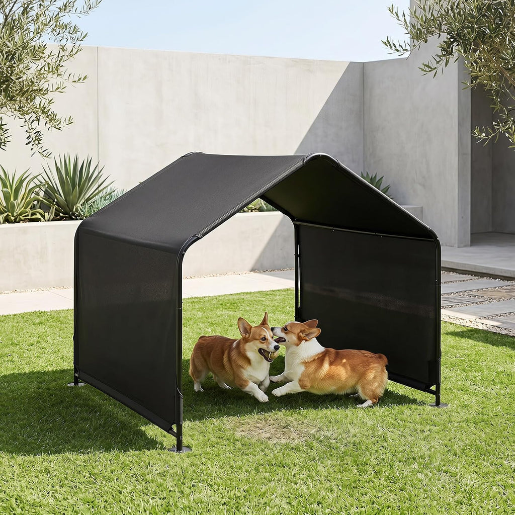 Outdoor Dog Shade Shelter with Waterproof Canopy, 4.2'x3.9'x3.5'