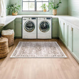Washable Neutral Farmhouse Large Entryway Rug, 3x5 Area Rugs