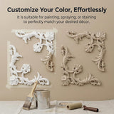 4-Pack PU Ceiling Molding Kit, 14x14 Inch French Style Corners, Decorative Wall Panels with Flowers Pattern for Accent