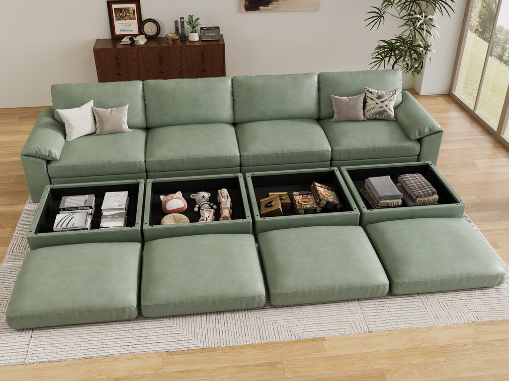 Sectional Couches Bed, Sleeper Sofa, Green