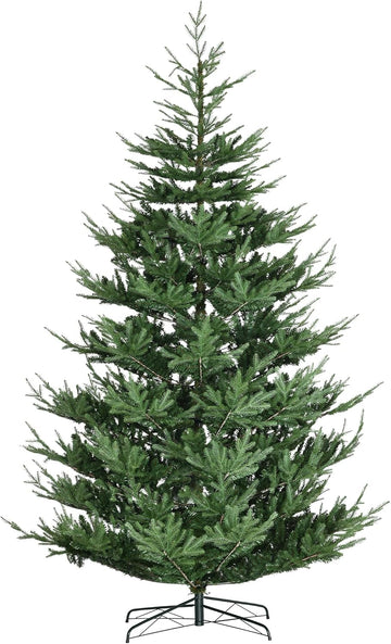 Artificial Christmas Tree, Pine Hinged Xmas Tree with 1939 Realistic Branches, Steel Base, Auto Open, Green