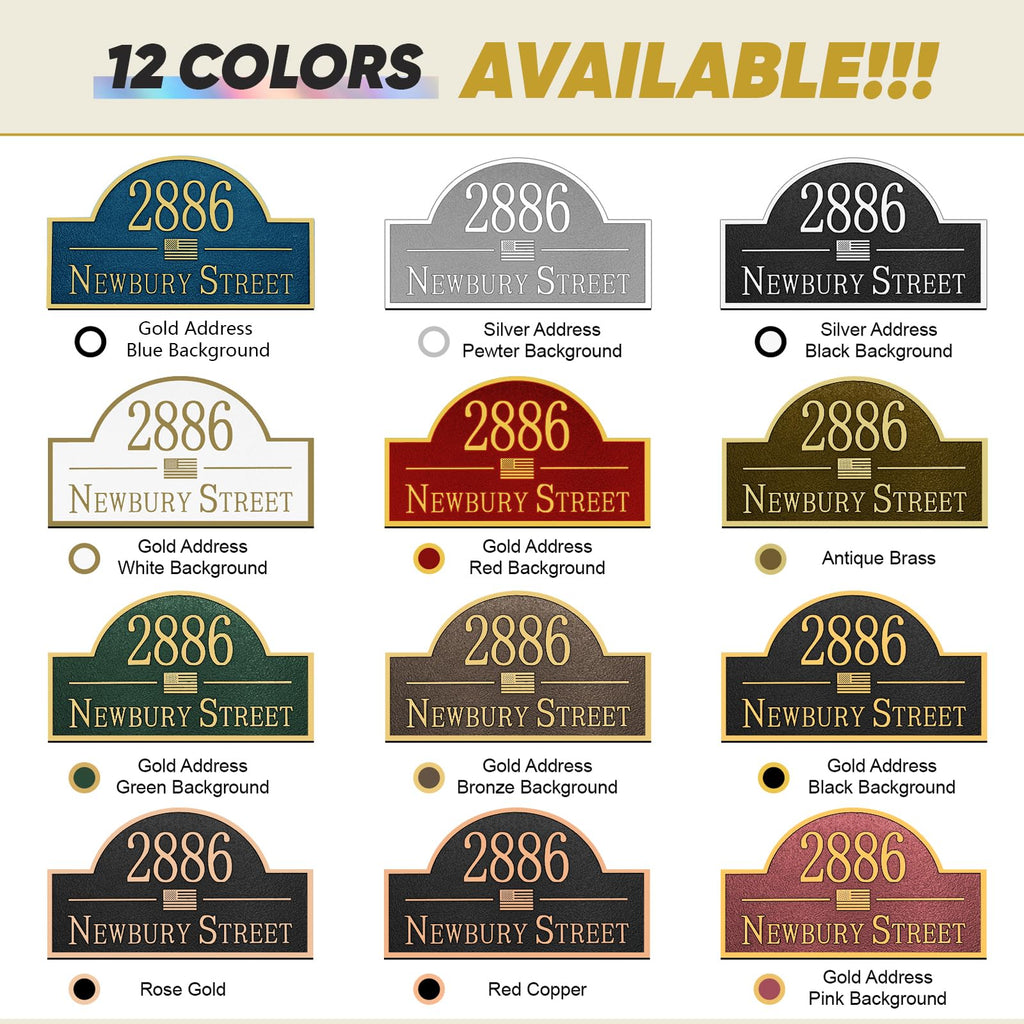 Engraved Address Plaque Metal - Persoanlized House Number Sign Plaque, House Address Sign, House Numbers for Outside