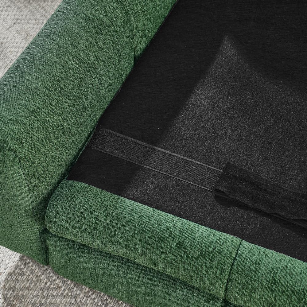 Oversize Pet Bed for Big and Oversized Dogs, Durable Elevated Dog Couch, Modern and Fashionable Linen Fabric, Green