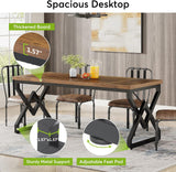 63-inch Executive Desk, Large Office Computer Desk with Extra Thick Wooden Tabletop and Metal Frame