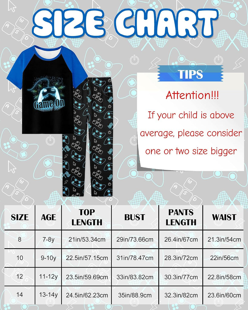 Boys Pajamas Little Big Boys Short Sleeves and Pants Pajamas Piece Pjs Set Kids Sleepwear