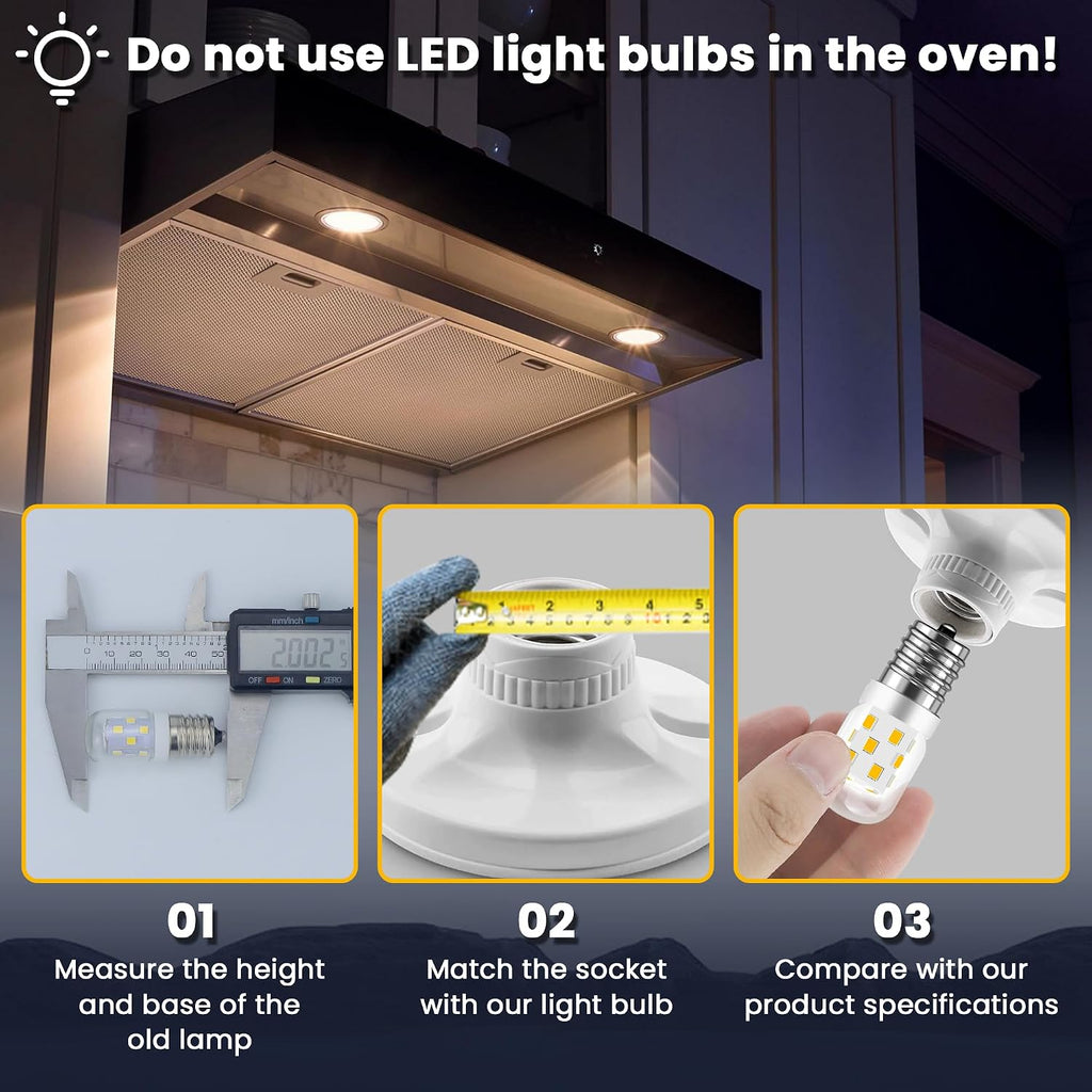 E17 Microwave Light Bulb Under Hood, 3W 125V LED Appliance Bulb