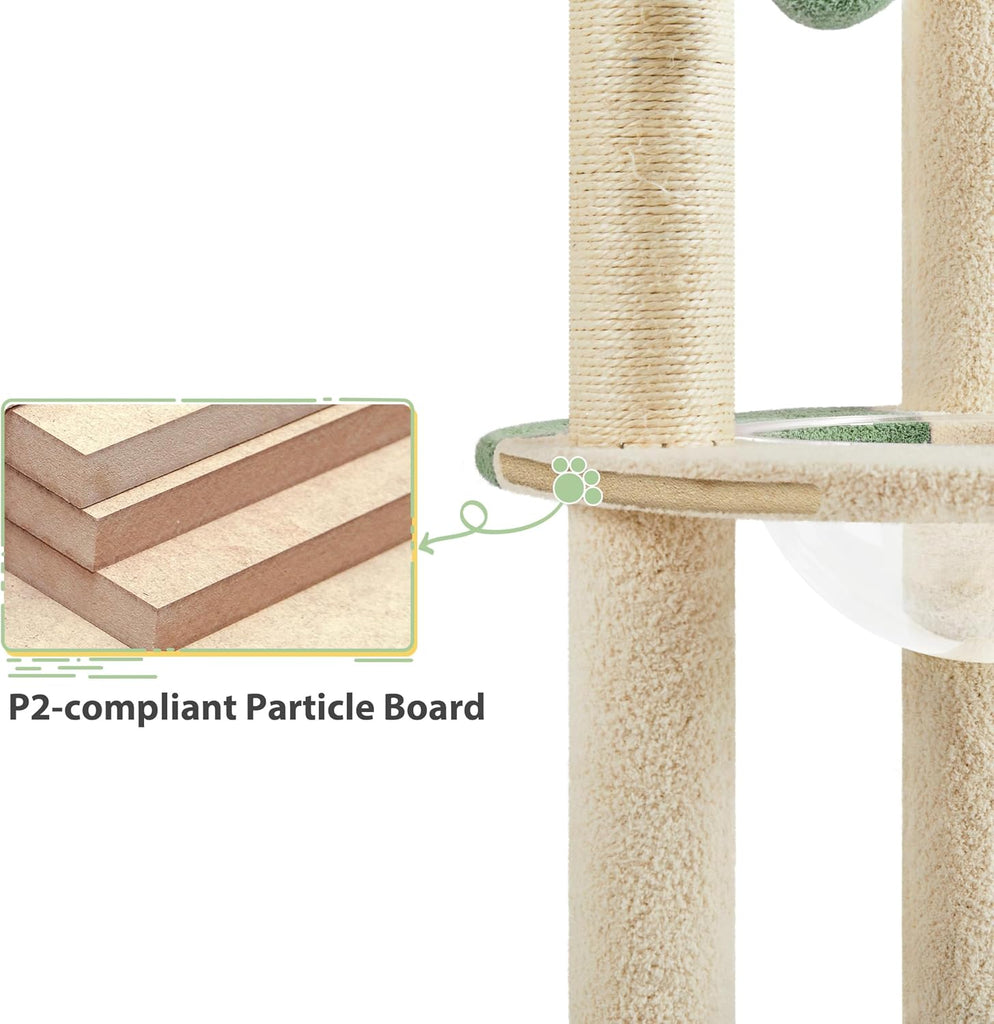 Cat Tree, 35.5in Cat Tower for Indoor Cats, Cat House with Scratching Posts & Padded Perch & Space Capsule, Cute