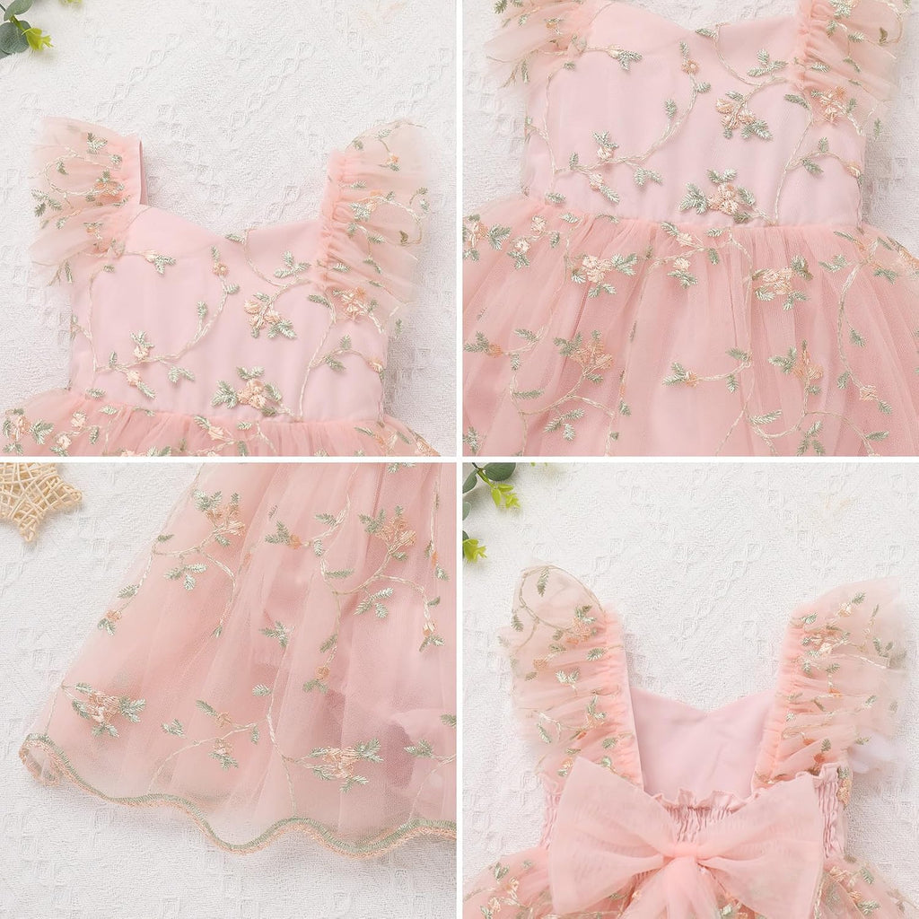 Baby Flower Girl Dress, Lace Romper for Birthday Baptism Dresses