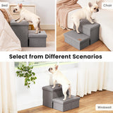 Dog Stairs with Storage 13" H, Foldable Pet Stairs for Small Medium or Large Dogs