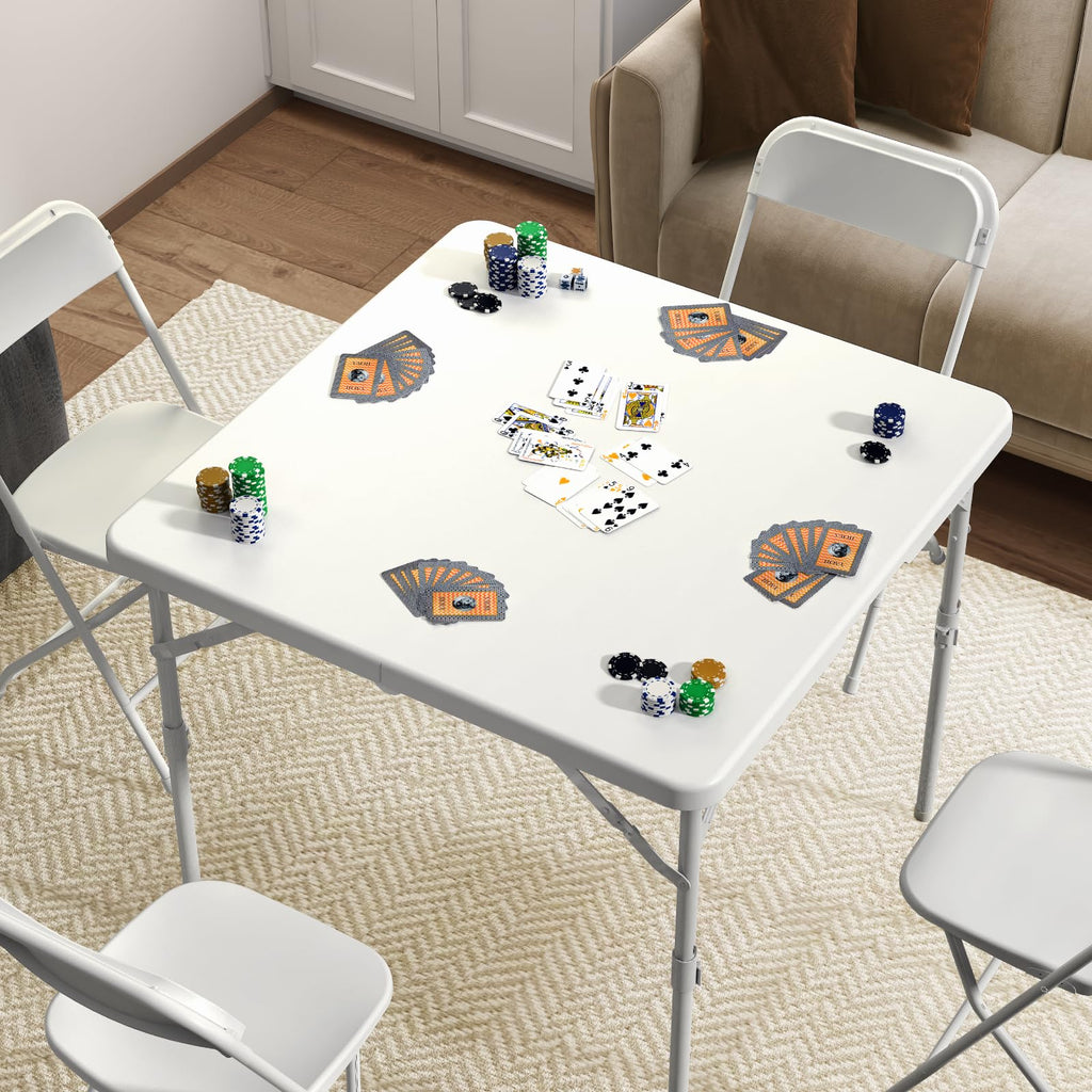 34" Square Folding Table for Party, Picnic, Camping, Wedding, White