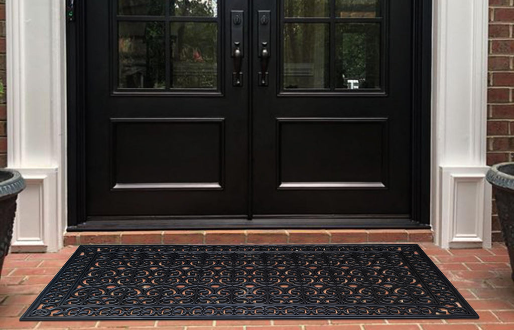 Heavy Duty Rubber Doormat 30"×60" - Won't Blow Away | Outside Front Door Mat, Mud Dirt Scraper, Non-Slip