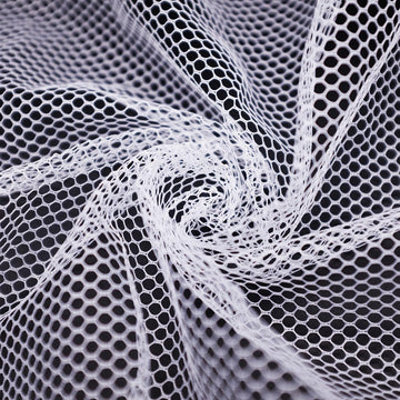 29.5 x 59 Inch White Mesh Fabric Slightly Stretchy for Sewing Projects