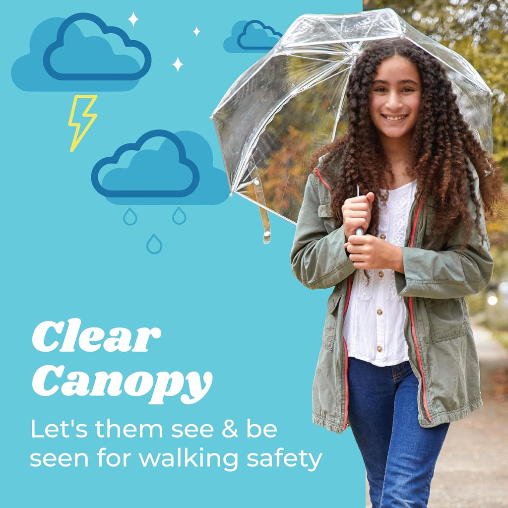 Kids Lightweight Dome Canopy Bubble Umbrella with Wind and Rain Protection