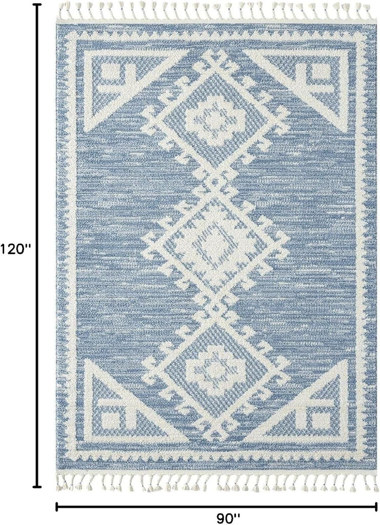 South Western Geometric Area Rug Blue