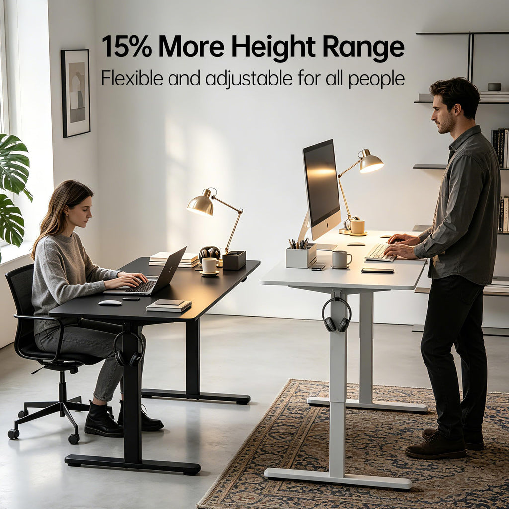 48 x 24 Inch Electric Standing Desk, 3 Memory Presets, White