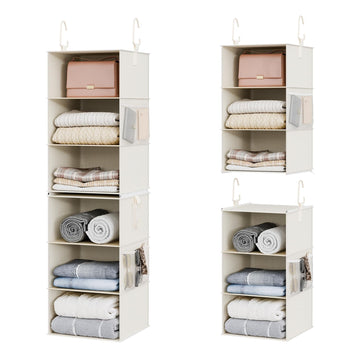 Hanging Closet Organizer, 6-Shelf with 2-in-1 Design
