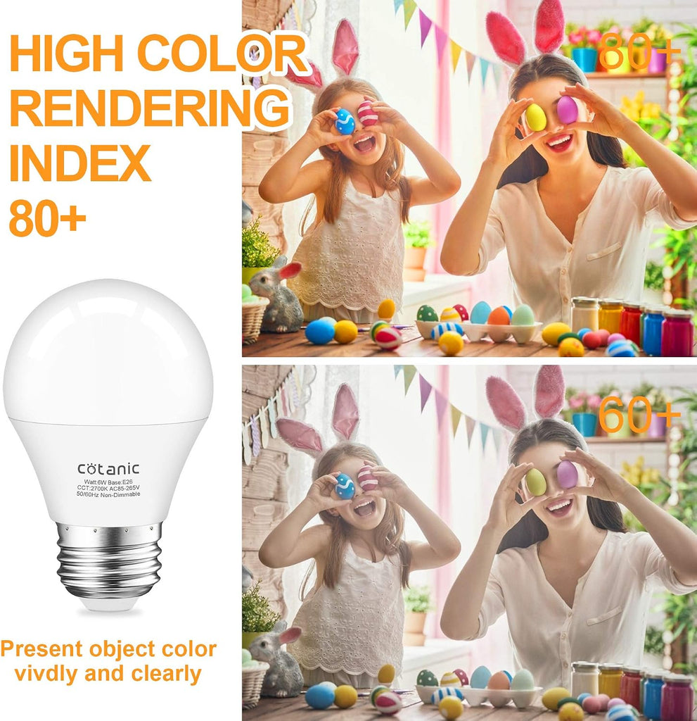 LED Ceiling Fan Light Bulbs 2700K Warm White E26 Base 60W