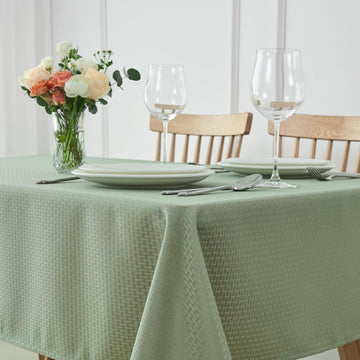 Rectangle Tablecloth Weaved Pattern Waterproof Spillproof Wrinkle Free Table Cloth, Kitchen Dining Tabletop