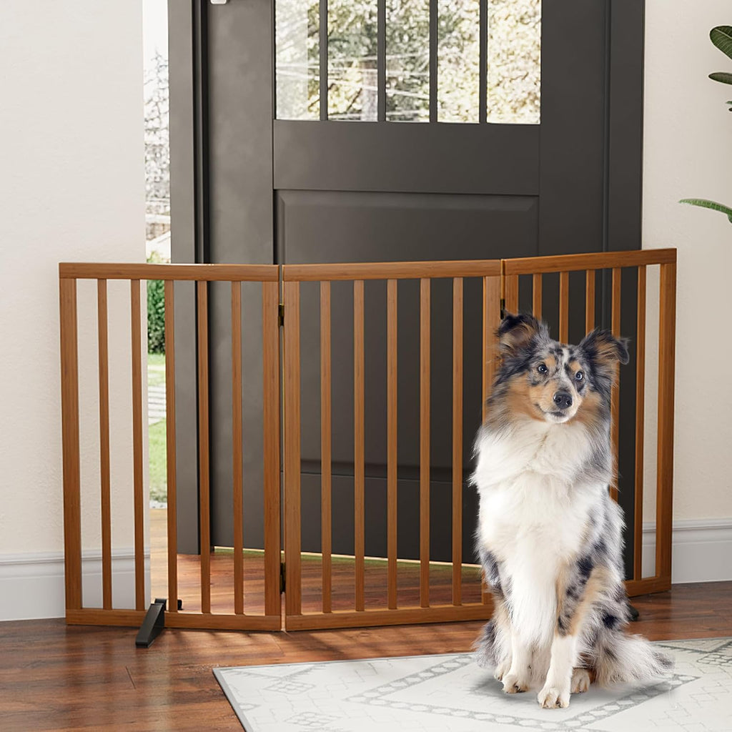 Dog Gates for Doorways, Tall Dog Gate Indoor, Foldable Pet Gates for Doorways Bedroom, Freestanding Puppy Gate