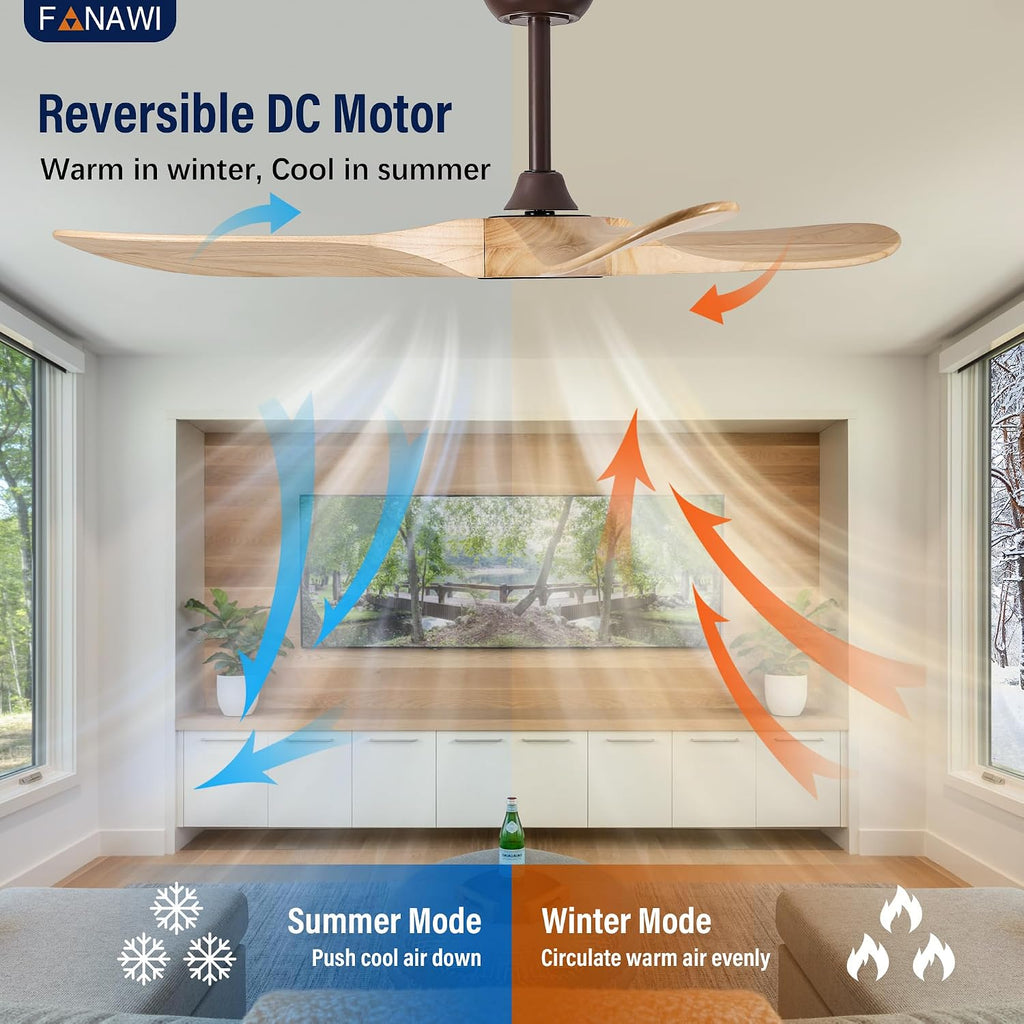 Inspired Maverick Style 52" wood ceiling fan, Oil Rubbed Bronze