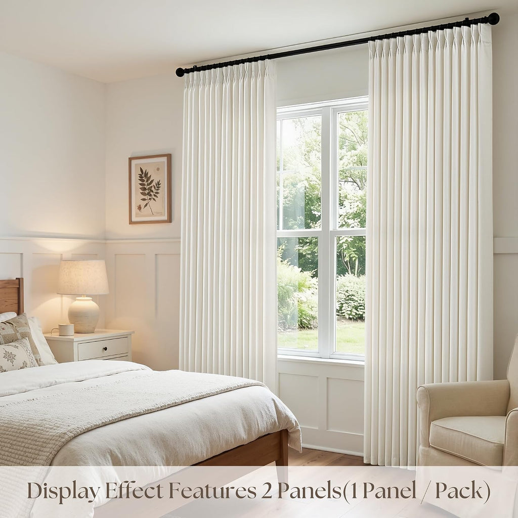 Extra Wide 100 Inch Large Curtains 96 Inches Long for Sliding Glass Door Living Room Bedroom 1 Panel Memory Trained