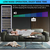 Dual Zone Wine Fridge Freestanding 175 Bottle, 24 Inch Large Capacity Built