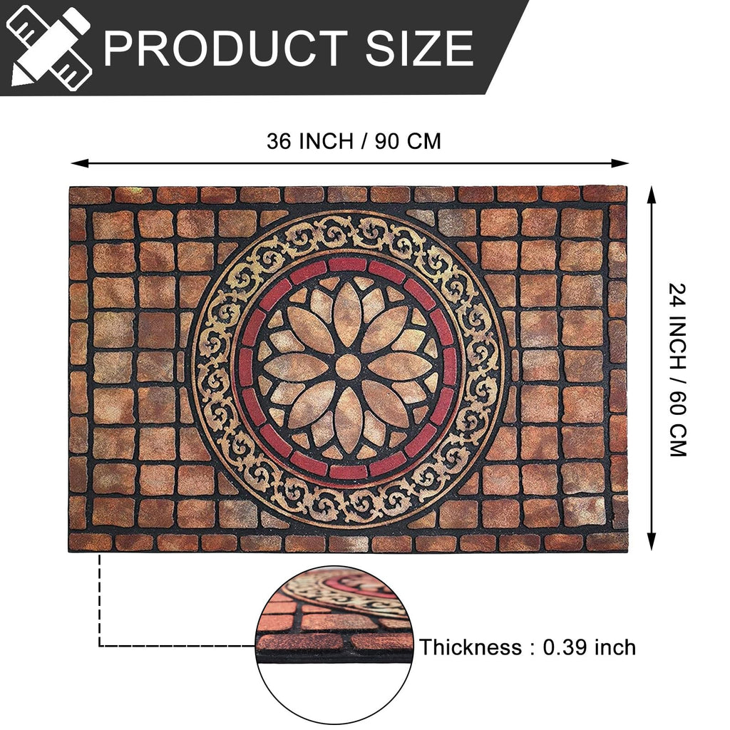 Rectangle Entrance Door Mat Large 24 x 36 Inch High Traffic Area Entry Way Doormat Front Door Rugs Outdoors Heavy