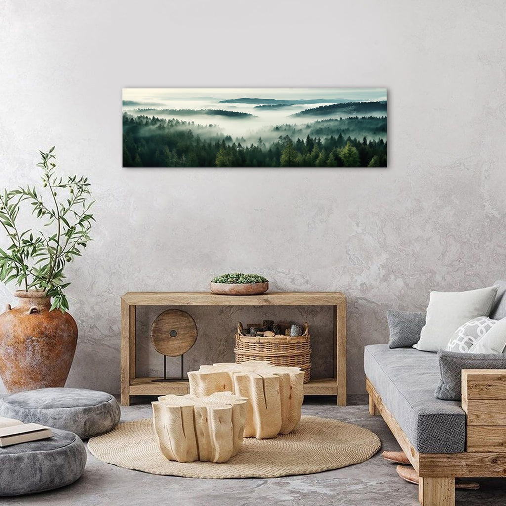 Great Smoky Mountain Canvas Wall Art Misty Blue Ridge Mountains Wall Decor Vintage Nature Landscape Picture Bedroom